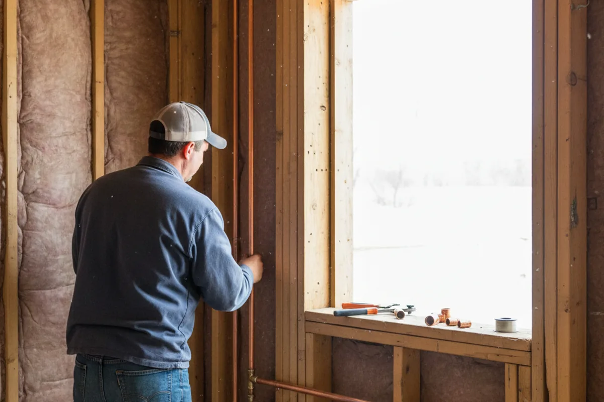 Licensed plumber running new copper supply lines in a Battle Mountain home
