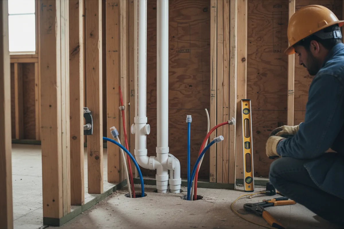 Drain and supply rough-in during Leak Detection in Battle Mountain