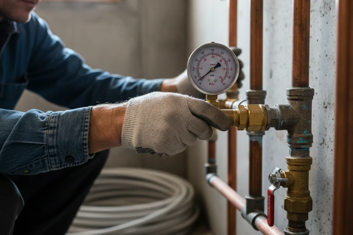 Pressure testing a repaired line during Water Line Repair in Battle Mountain